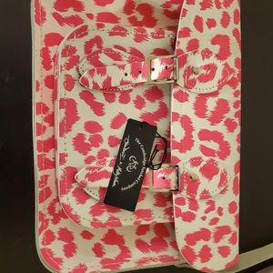 Cambridge Satchel Co. Neon Pink Cheetah Print